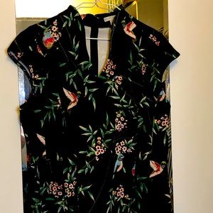 High Collar Short Sleeve Top